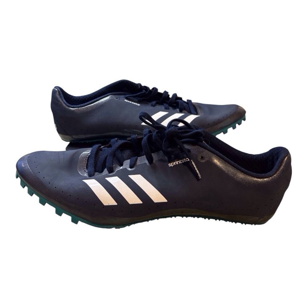 Adidas Mens Sprintstar Blue Track Cleats Size 11 Navy Spikes AF5598 EUC